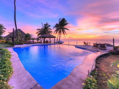 Paradise Taveuni resort Fiji pool and sunset