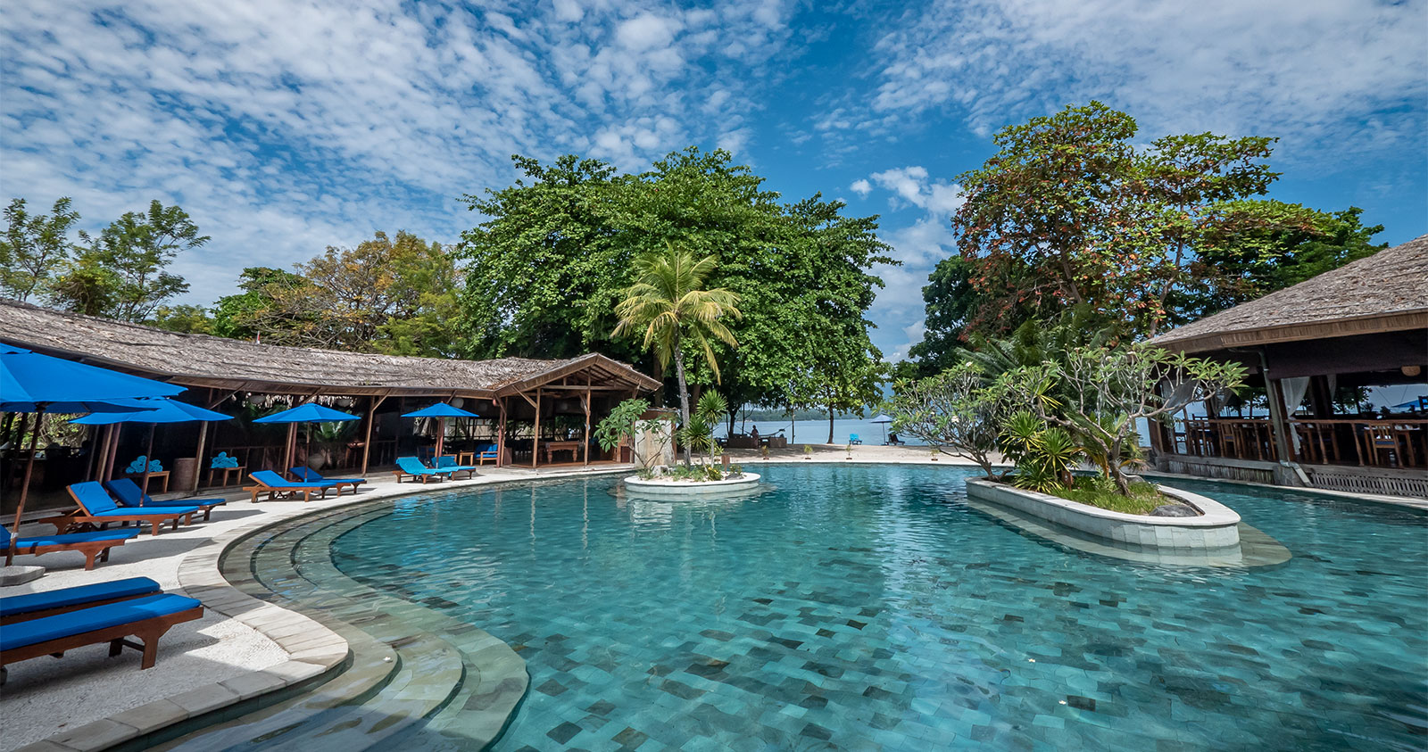 Siladen scuba diving resort and spa pool in Indonesia