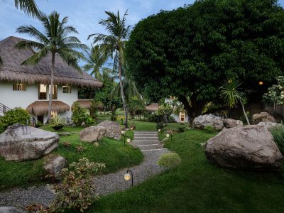 Garden & villa view at Atmosphere Resort & Spa in the Philippines