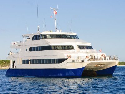 Aqua Cat scuba diving liveaboard sailing off the coast of the Bahamas