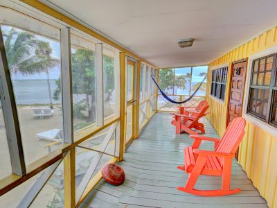 Blackbird Caye, bedroom patio - Turneffe Atoll, Belize