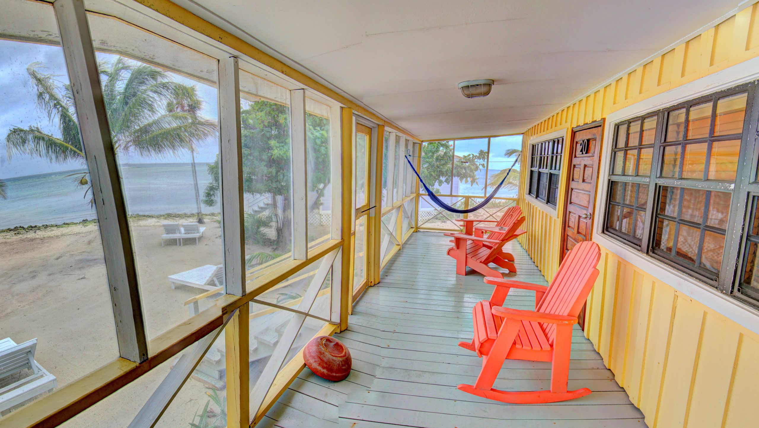 Blackbird Caye, bedroom patio - Turneffe Atoll, Belize